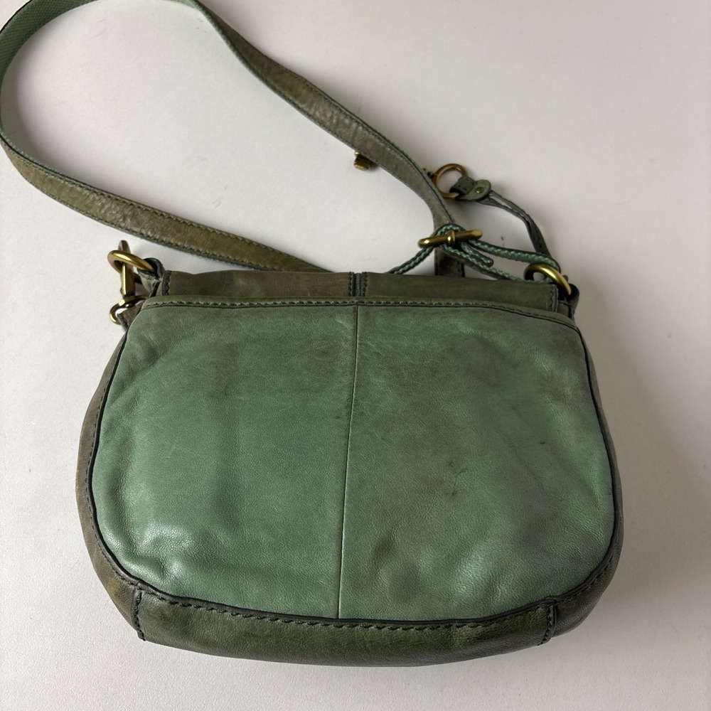 Vintage FOSSIL Y2K Crossbody Strap Leather Turn Lock Flap Bag Purse Handbag - Picture 9 of 16